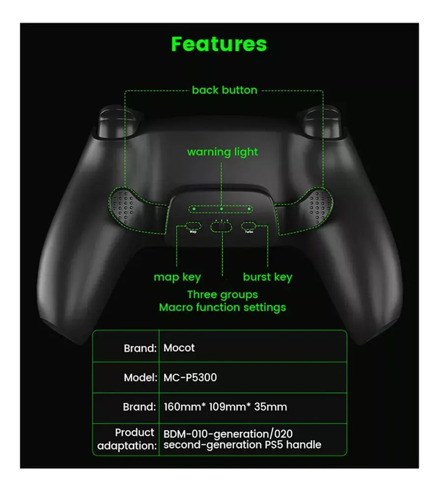* Botão S3 Data Back Para Conectar O Controlador Ps5 - Imagem 21