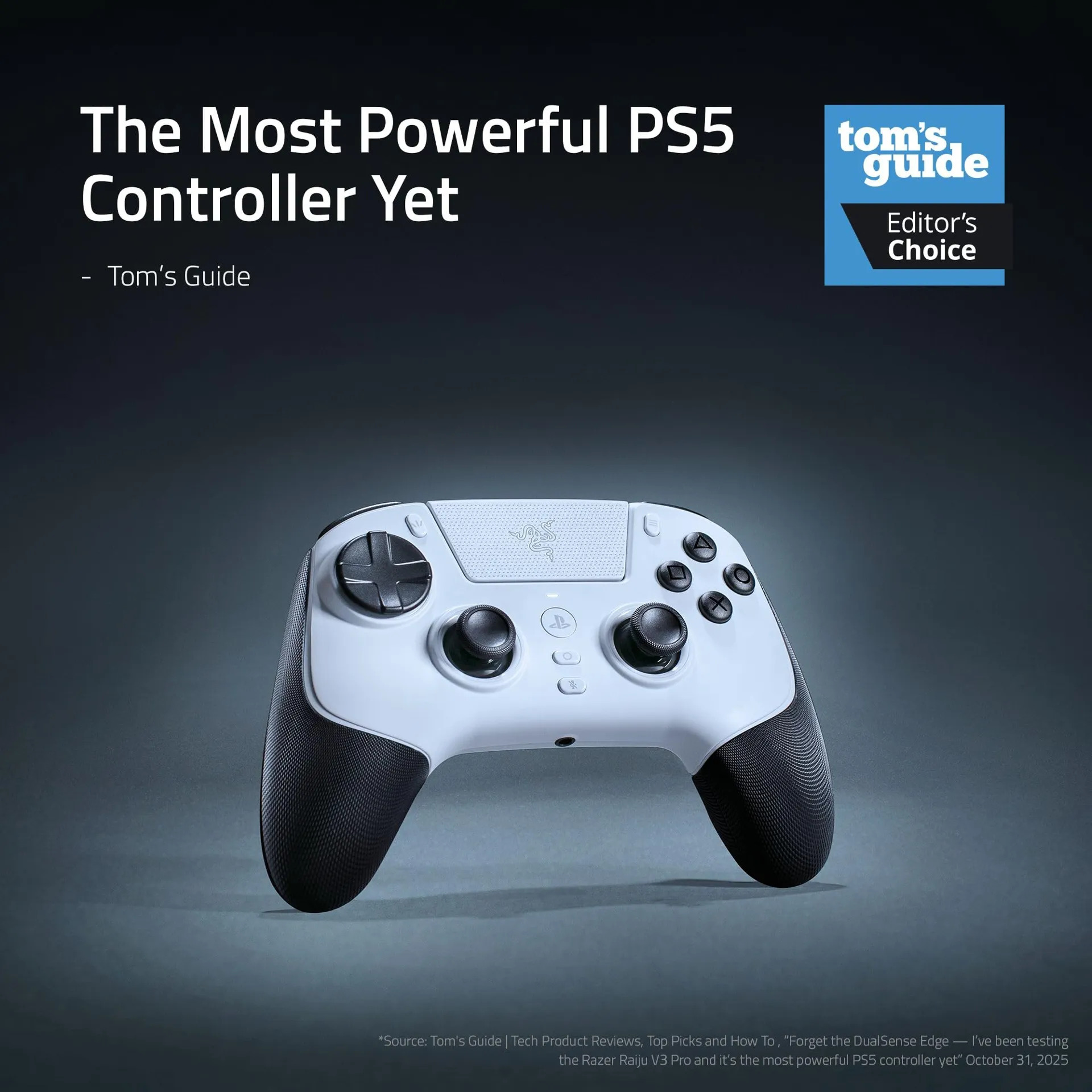 Controlador Sem Fio Razer Raiju V3 Pro Para Playstation Branco - Imagem 2