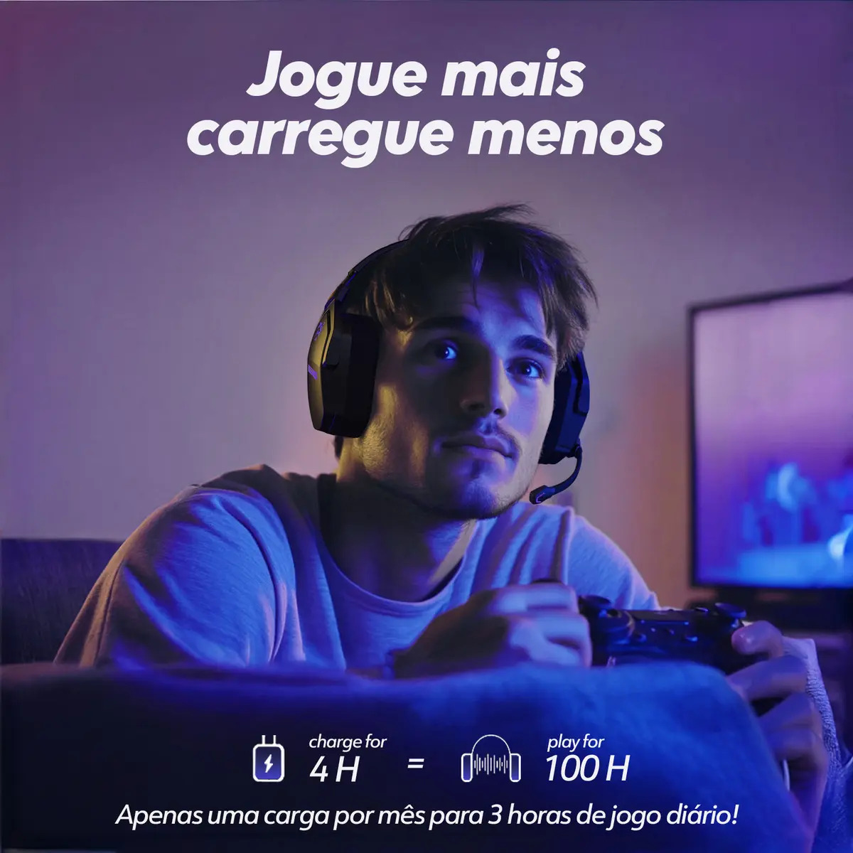 Fone de Ouvido Gamer Nubwo G06 Sem Fio c/ Som 7.1 e Bateria 100h - Imagem 4