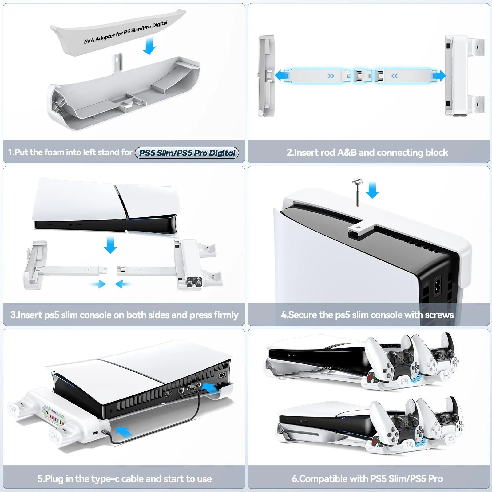 Suporte Horizontal Cooler Carregador Ps5 Slim Pro - Imagem 4