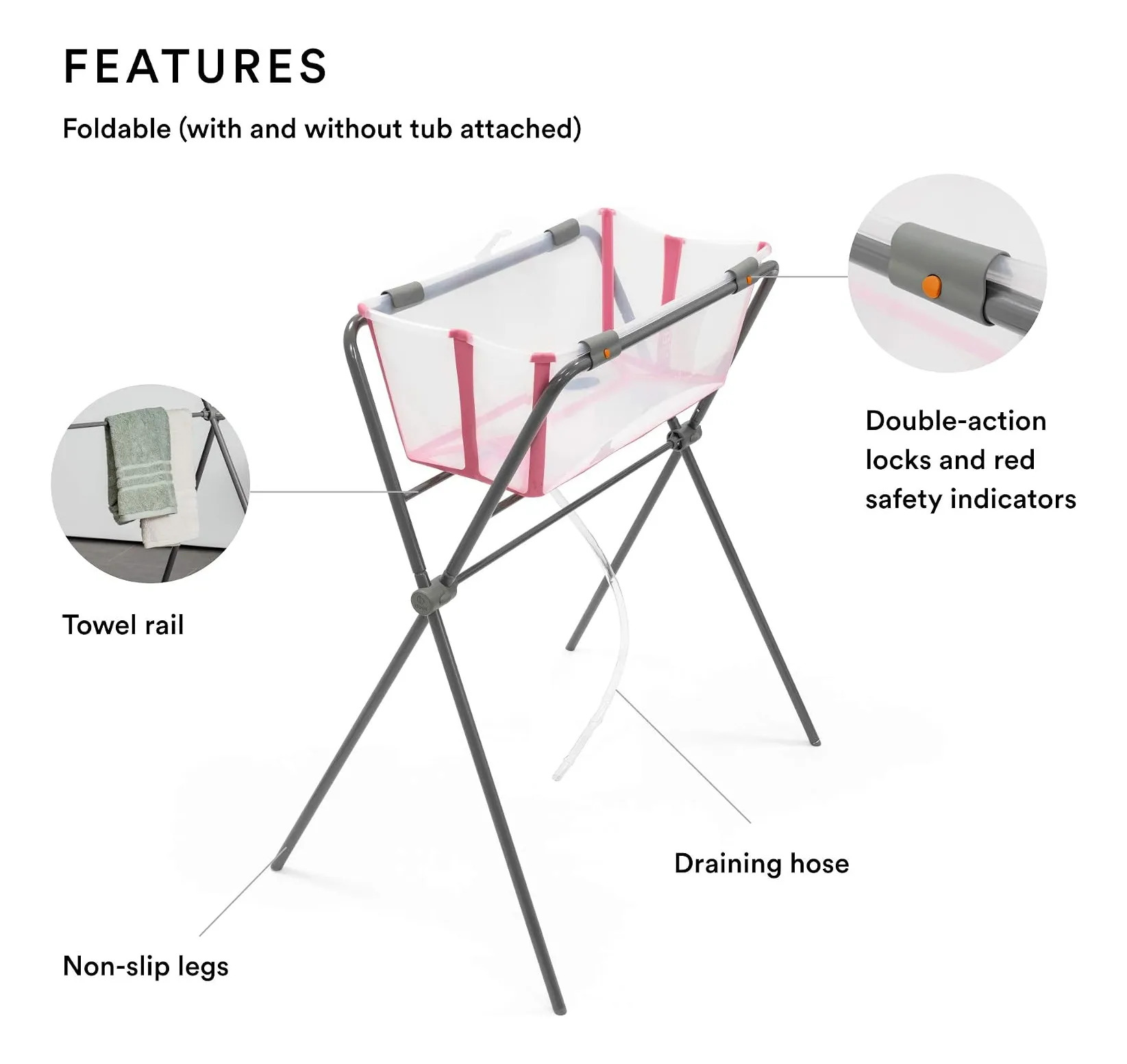 Stokke Flexi Bath Gris Soporte Tina Coral-claro - Imagem 2